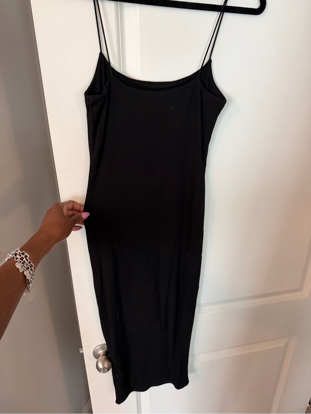 naked wardrobe Black Midi Slip Dress